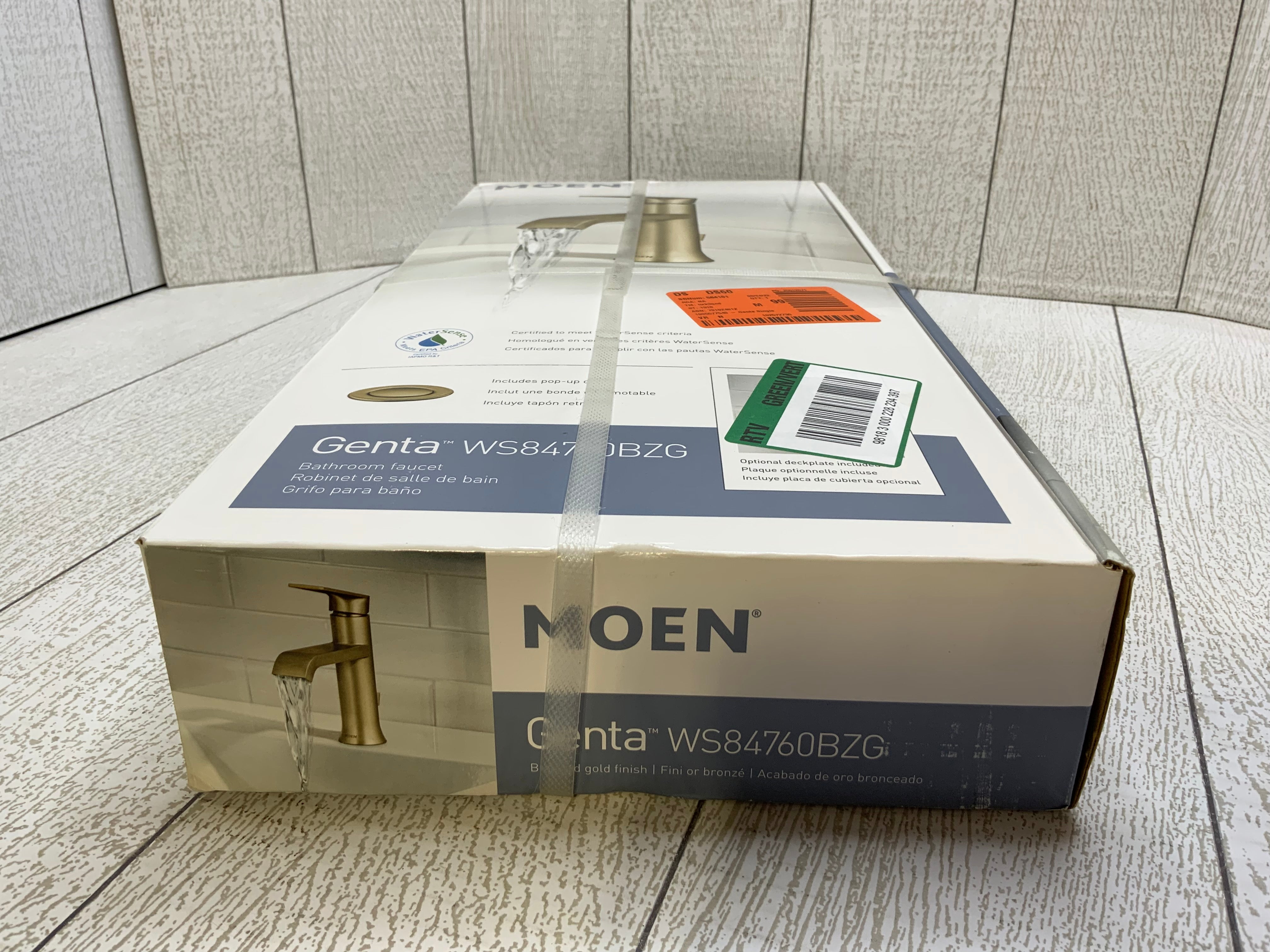 Moen Genta Single Hole Single-Handle Bathroom Faucet in Bronzed Gold (7962032111854)